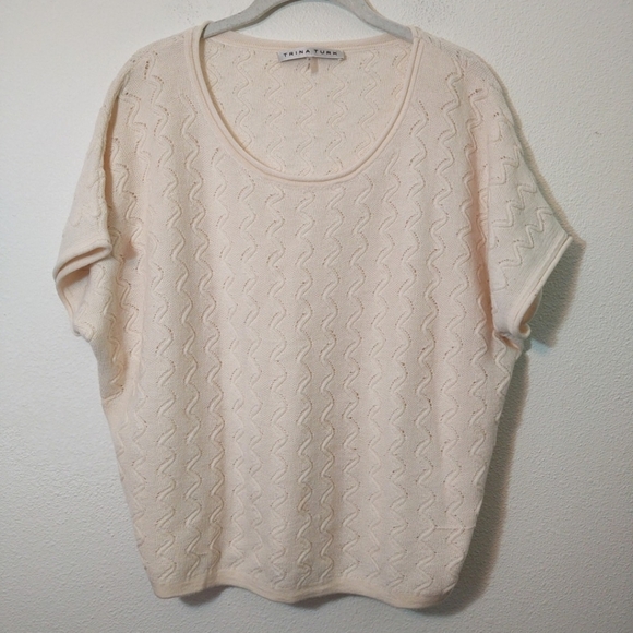 Trina Turk Cream Oversized Merino Wool Sweater P - Picture 1 of 5